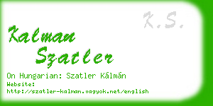 kalman szatler business card