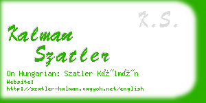 kalman szatler business card